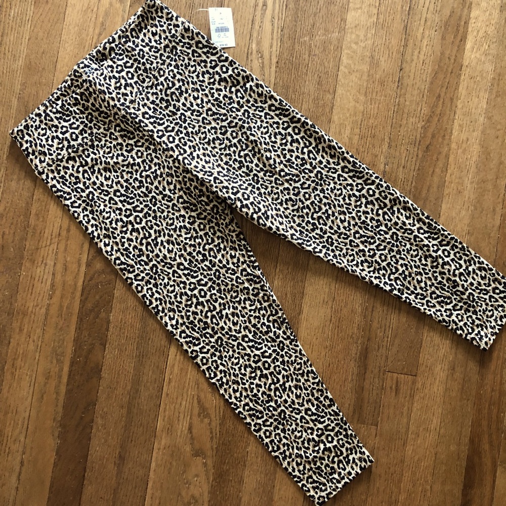 J. Crew Everyday Leopard Print Cropped Leggings Size Small